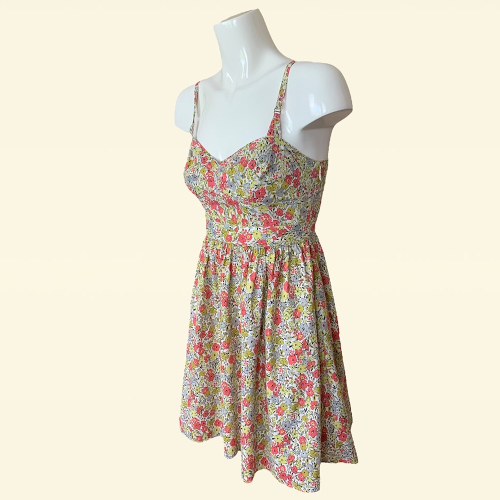 Fossil Floral Print Strappy Fit and Flare Sweetheart Neckline Dress Small - Picture 4 of 13